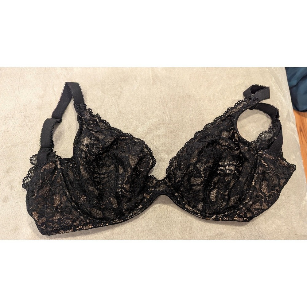 Aubade Paris Lace Full Cup Underwire Bra Black Beige Sexy Lingerie 32F